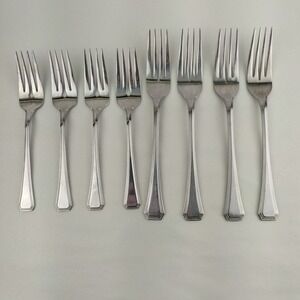 Rogers Co Korea Stainless Steel Fork Lot 8 Rare Richmont Dinner Salad Flatware